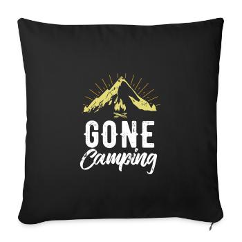 Am camping - camping - gift - Sofa pillowcase 17,3'' x 17,3'' (45 x 45 cm) - black - Front