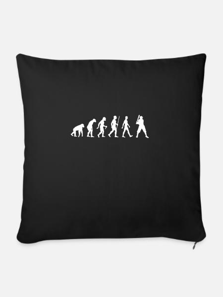 Baseball Evolution joueur de baseball - Housse de coussin décorative 45 x 45 cm - noir