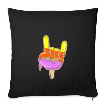 Flutschfinger Rocks - glace - doigts - Housse de coussin décorative 45 x 45 cm - noir - Devant