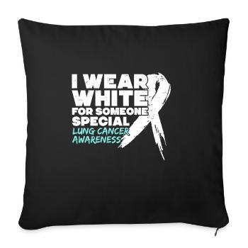 I Wear White Lung Cancer Awareness - Sofa pillowcase 17,3'' x 17,3'' (45 x 45 cm) - black - Front