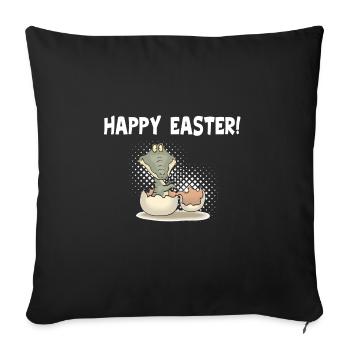 Glücklicher Ostern-Dummkopf-Tag - Alligator Prank - Sofakissenbezug 45 x 45 cm - Schwarz - Vorne