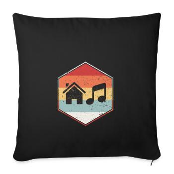 House Music - Sofa pillowcase 17,3'' x 17,3'' (45 x 45 cm) - black - Front