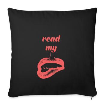 Lippen - Sexy - Kuss - Geschenk - Sofakissenbezug 45 x 45 cm - Schwarz - Vorne