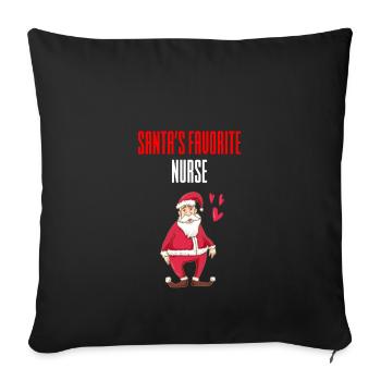 Santa - Nurse - Santa Claus - Sofa pillowcase 17,3'' x 17,3'' (45 x 45 cm) - black - Front
