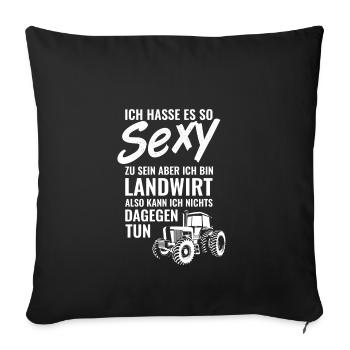 Farmer Tshirt Gifts for Farmers Tractor - Sofa pillowcase 17,3'' x 17,3'' (45 x 45 cm) - black - Front