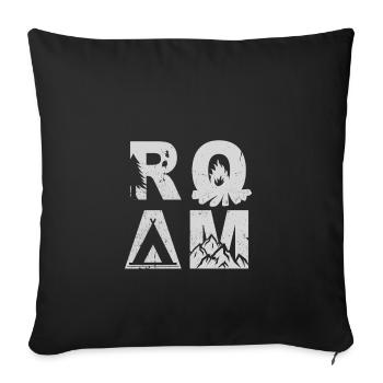 ROAM - Camping Campfire Holiday Gift - Sofa pillowcase 17,3'' x 17,3'' (45 x 45 cm) - black - Front