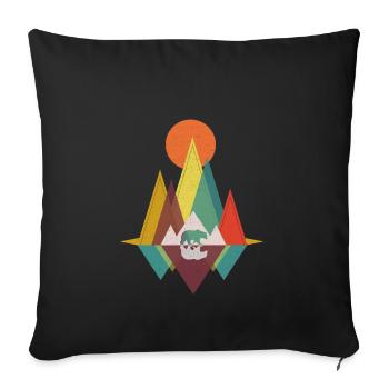 Geometric Mountains - Bear Gift - Sofa pillowcase 17,3'' x 17,3'' (45 x 45 cm) - black - Front