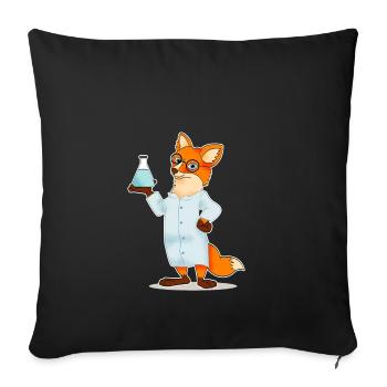 Fuchs comic Wissenschaftler Chemie Biologie - Sofakissenbezug 45 x 45 cm - Schwarz - Vorne