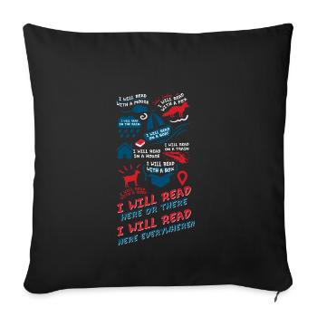 Cadeaux pour les amoureux du livre Chemise Drôle homme femme - Housse de coussin décorative 45 x 45 cm - noir - Devant