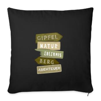 Outdoor Signpost Mountain Adventure Experience Gift - Sofa pillowcase 17,3'' x 17,3'' (45 x 45 cm) - black - Front