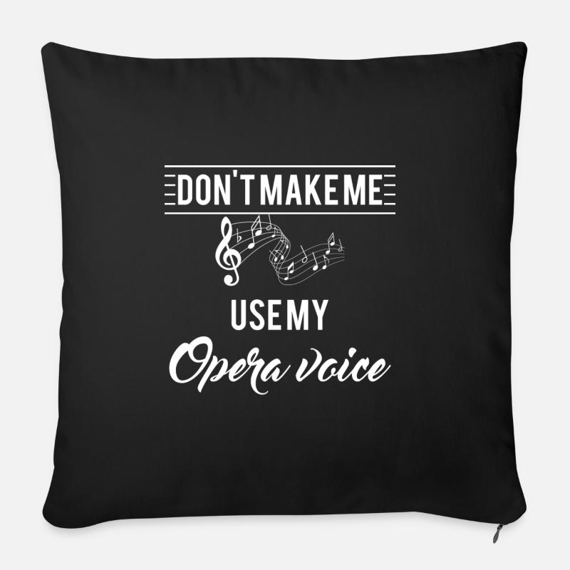 Musik - Oper - Singen - Sänger - Geschenk - Sofakissenbezug 45 x 45 cm - Schwarz