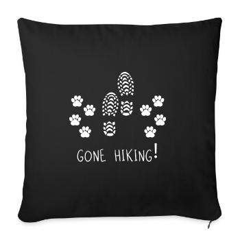 Klettern - Bergsteigen - Berge - Wandern mit Hund - Sofakissenbezug 45 x 45 cm - Schwarz - Vorne