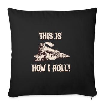 Eisenbahn Narr Verrückt Opa - Zug Liebhaber Shirt - Sofakissenbezug 45 x 45 cm - Schwarz - Vorne