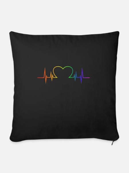 LGBT Gay Schwul Lesbisch Lesbian Fun Support Pride - Sofakissenbezug 45 x 45 cm - Schwarz