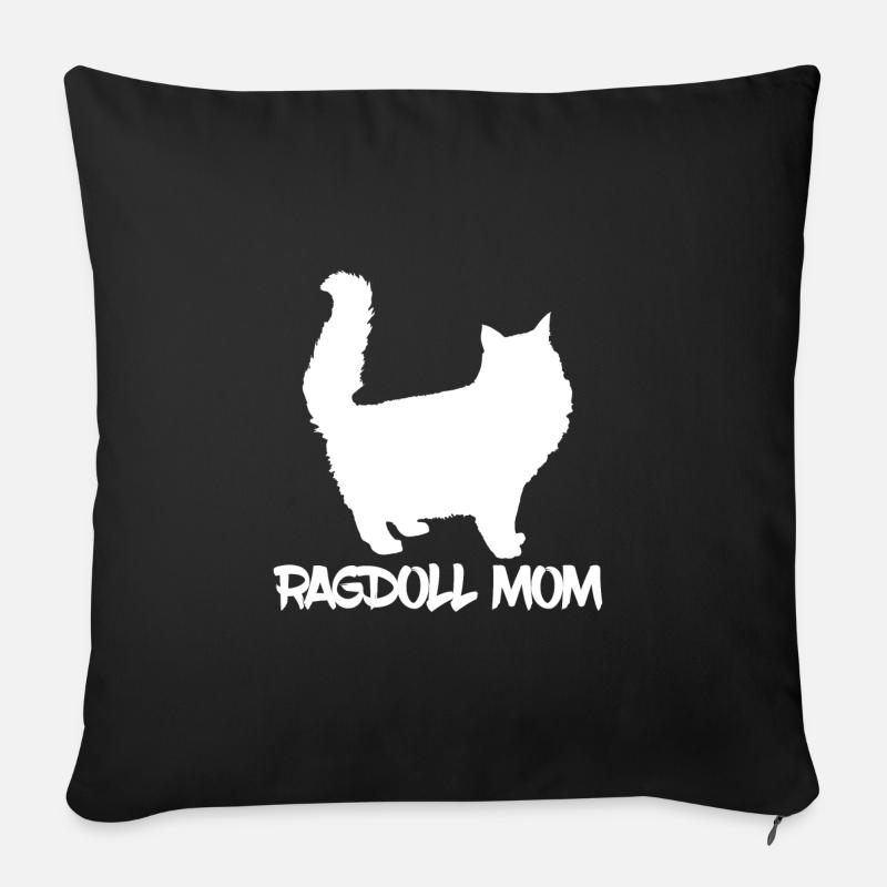 Ragdoll Mom - Sofakissenbezug 45 x 45 cm - Schwarz