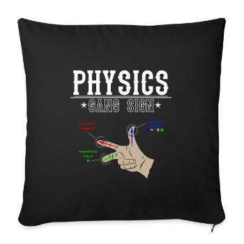 Physique de la règle de droite - Housse de coussin décorative 45 x 45 cm - noir - Devant