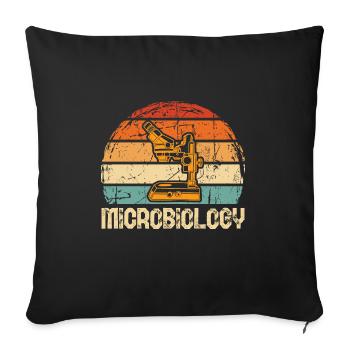 microbiology - Sofa pillowcase 17,3'' x 17,3'' (45 x 45 cm) - black - Front
