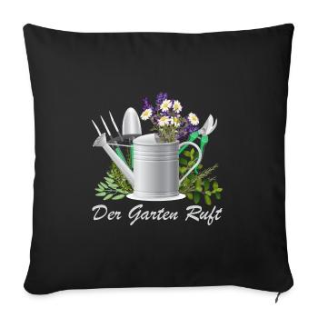Le jardin appelle jardiniers fleurs jardinage - Housse de coussin décorative 45 x 45 cm - noir - Devant