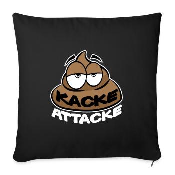 KACKE ATTACKE SCHEISSE - Sofakissenbezug 45 x 45 cm - Schwarz - Vorne