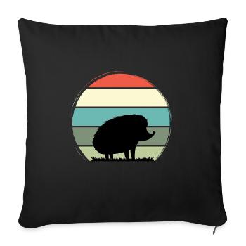 Igel - Sofakissenbezug 45 x 45 cm - Schwarz - Vorne