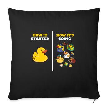 How It Started Yellow Bath Duckie Rubber Duck - Sofakissenbezug 45 x 45 cm - Schwarz - Vorne