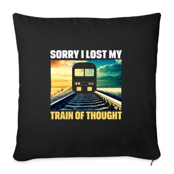 Voie de locomotive de conducteur de train Drôle d’idée cadeau - Housse de coussin décorative 45 x 45 cm - noir - Devant