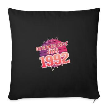 Juillet 1992 - Cadeau du 30e anniversaire. Génial. - Housse de coussin décorative 45 x 45 cm - noir - Devant