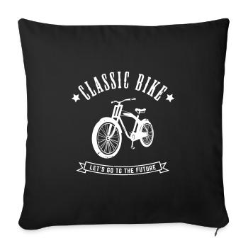 OLD BIKE CYCLING OLD RETRO VINTAGE MOTIF - Sofa pillowcase 17,3'' x 17,3'' (45 x 45 cm) - black - Front