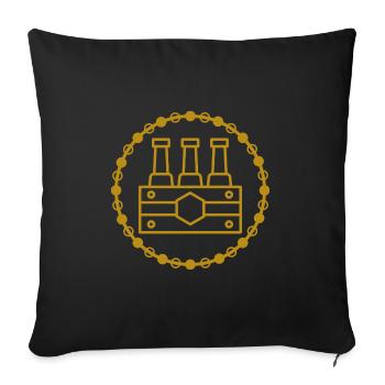 Bière - Mug à bière - Fête - Tente à bière - Festival folklorique - Housse de coussin décorative 45 x 45 cm - noir - Devant