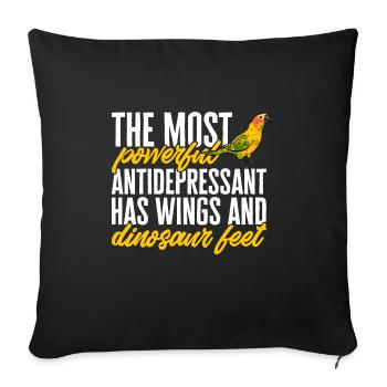 Molinasittich Perroquet Oiseau Perruche du Soleil - Housse de coussin décorative 45 x 45 cm - noir - Devant