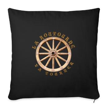 La routourne va tourner - Housse de coussin décorative 45 x 45 cm - noir - Devant