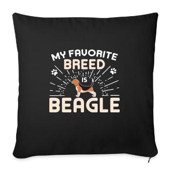 My favorite breed is Beagle - Sofa pillowcase 17,3'' x 17,3'' (45 x 45 cm) - black - Front
