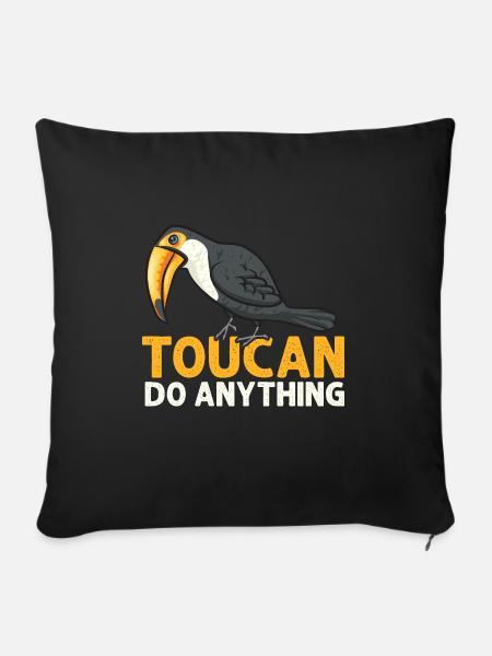 Tukan Vogel Regenwald - Sofakissenbezug 45 x 45 cm - Schwarz
