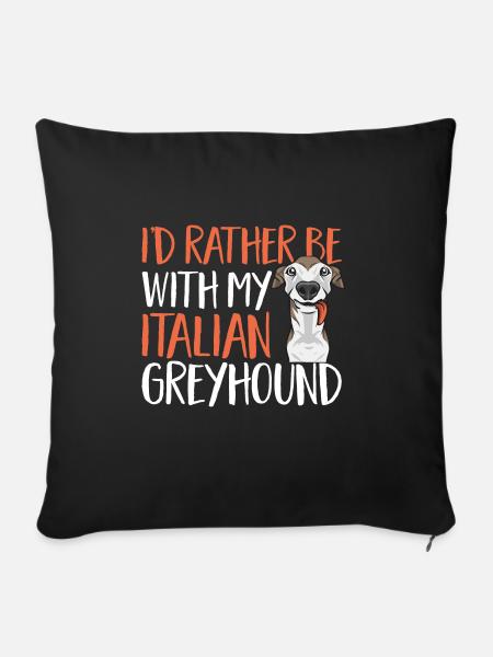 Italienischer Windspiel Windhund Hunde - Sofakissenbezug 45 x 45 cm - Schwarz