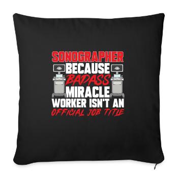 Cardiologue Échographie médicale Échographie - Housse de coussin décorative 45 x 45 cm - noir - Devant