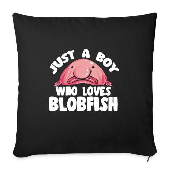 Blob fish - Sofa pillowcase 17,3'' x 17,3'' (45 x 45 cm) - black - Front
