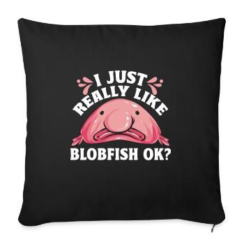 Blob fish - Sofa pillowcase 17,3'' x 17,3'' (45 x 45 cm) - black - Front