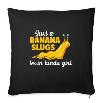 Banana Snail Snail - Sofa pillowcase 17,3'' x 17,3'' (45 x 45 cm) - black - Front
