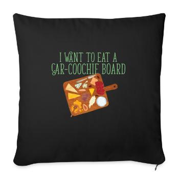 Drôle d’amateur de fromage Je veux manger une voiture-Coochie - Housse de coussin décorative 45 x 45 cm - noir - Devant