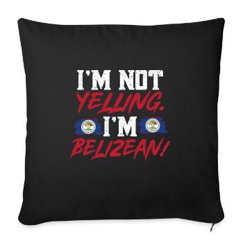 Drapeau du Belize Bélizien - Housse de coussin décorative 45 x 45 cm - noir - Devant