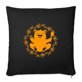 Ours - Panda Forêt Nature Liberté Sauvage - Housse de coussin décorative 45 x 45 cm - noir - Devant