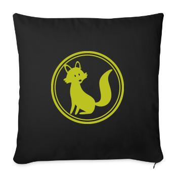 Renard - Animal, Zoo, Amoureux des animaux, Conservation de la nature - Housse de coussin décorative 45 x 45 cm - noir - Devant
