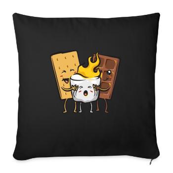 S'more Campfire Marshmallow Camping - Sofa pillowcase 17,3'' x 17,3'' (45 x 45 cm) - black - Front
