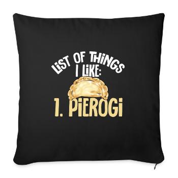 Polish Food Pierogi - Sofa pillowcase 17,3'' x 17,3'' (45 x 45 cm) - black - Front