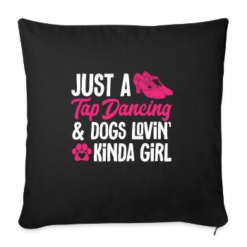 Professeur de claquettes Danseuse de claquettes Claquettes - Housse de coussin décorative 45 x 45 cm - noir - Devant