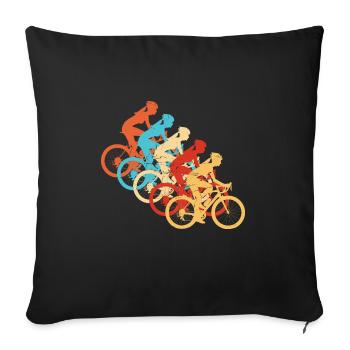 Homme Cyclisme Cyclisme VTT Cyclisme - Housse de coussin décorative 45 x 45 cm - noir - Devant