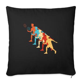 Badminton Badminton Hommes Femmes Joueur de badminton - Housse de coussin décorative 45 x 45 cm - noir - Devant