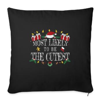 Le plus susceptible d’être le plus mignon pour les mamans papas, les garçons - Housse de coussin décorative 45 x 45 cm - noir - Devant