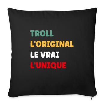 Troll - Housse de coussin décorative 45 x 45 cm - noir - Devant