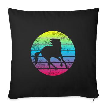 Logo de cheval - Housse de coussin décorative 45 x 45 cm - noir - Devant